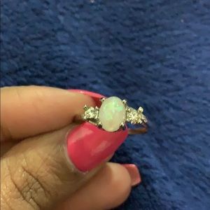 Opal & diamond ring